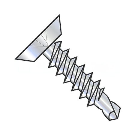 Usa Industrials Self-Drilling Screw, #12-14 x 11/16 in, Zinc Plated Steel Flat Head Phillips Drive BULK-SCRW-11828